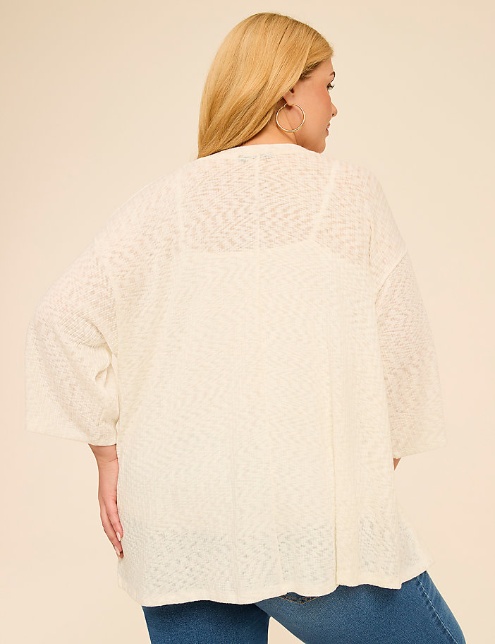 Kimono-Sleeve Open-Front Overpiece