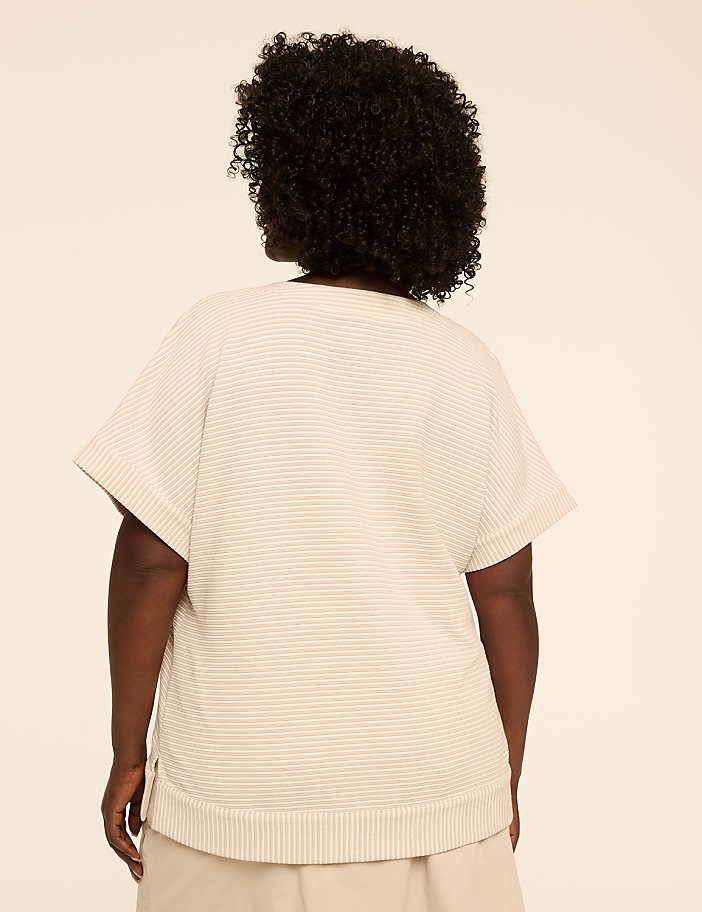 LIVI Textured Notch-Neck Top