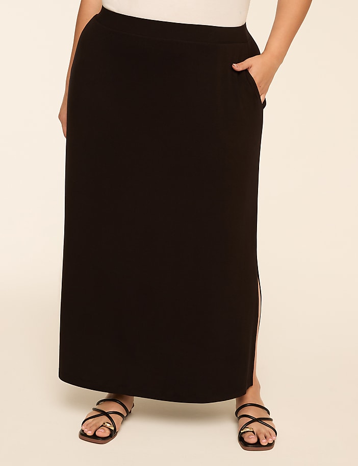 Knit Pull-On Maxi Skirt