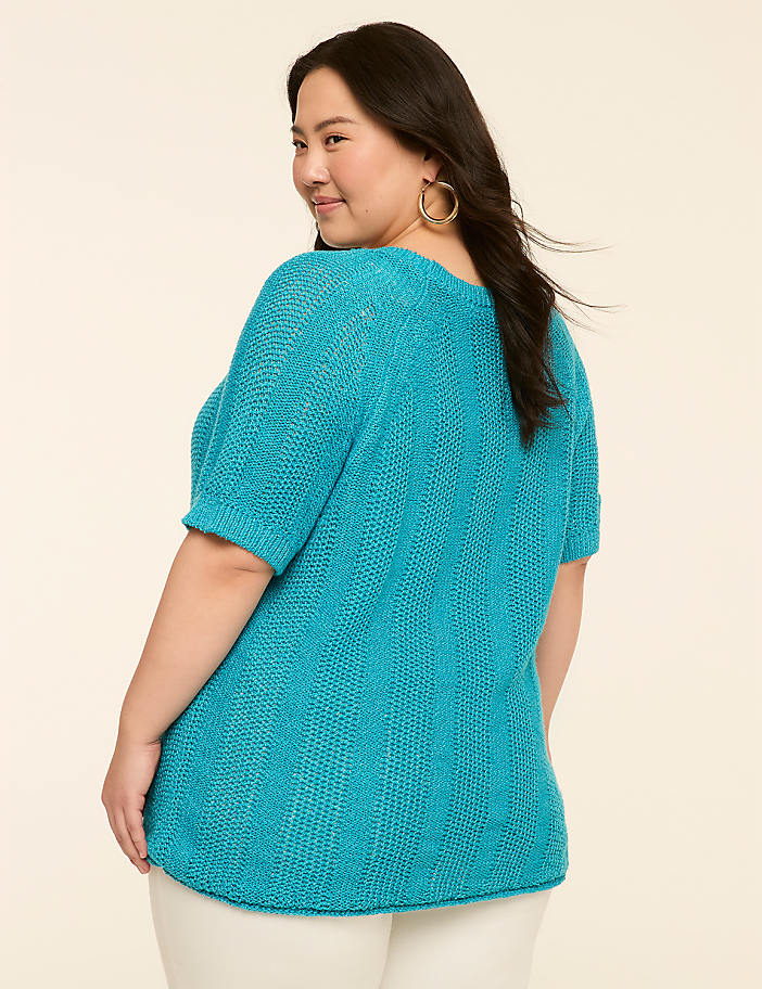 Elbow-Sleeve Pullover Sweater