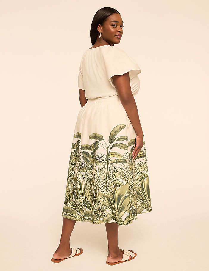 Smocked-Waist Poplin Midi Dress