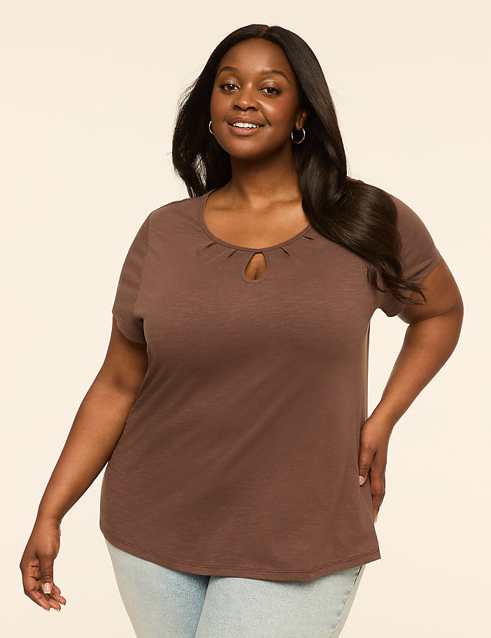 Scoop-Neck Keyhole Top