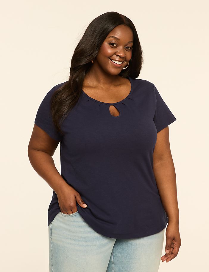Scoop-Neck Keyhole Top