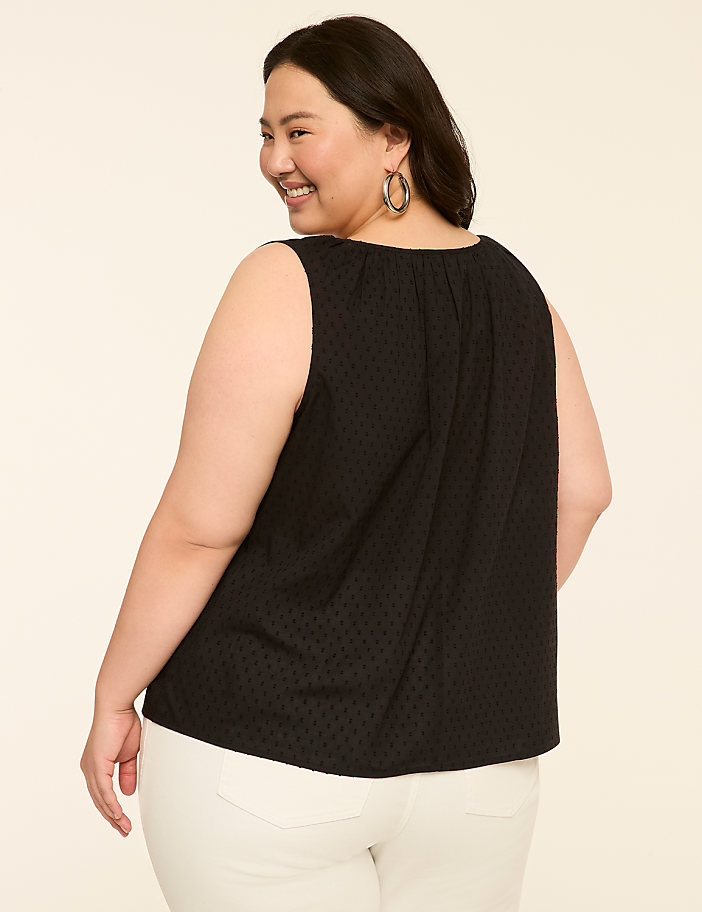 Sleeveless Tie-Neck Blouse