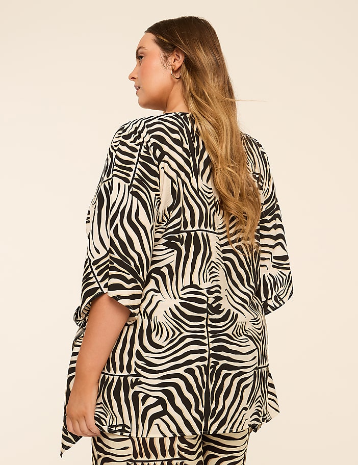 Tie-Waist Kimono Popover Top