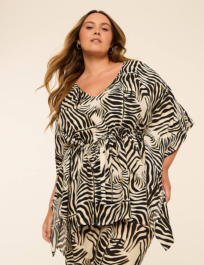 Tie-Waist Kimono Popover Top