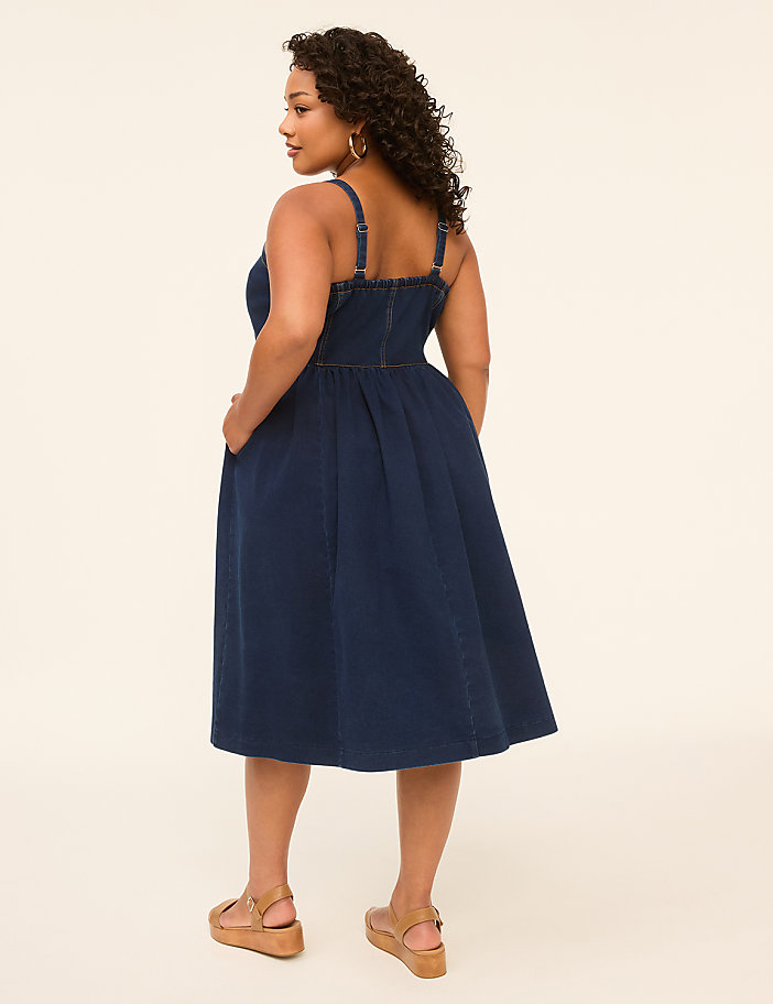 Knit Denim Midi Dress
