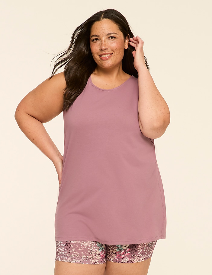 Comfy Cotton Tunic Tank & Bike Short PJ Set