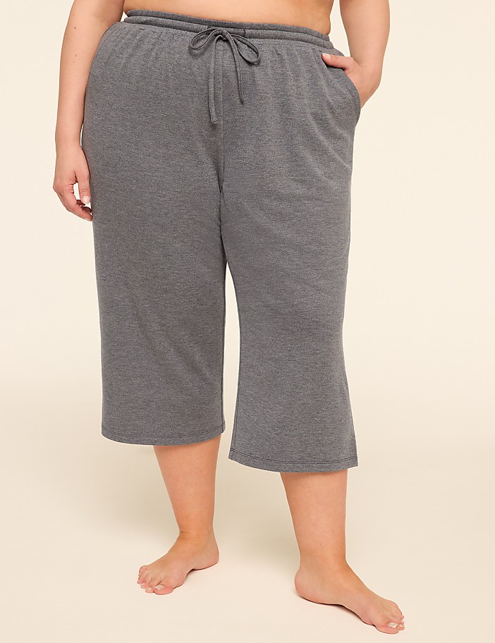 French Terry Wide Leg Crop Sleep Pant