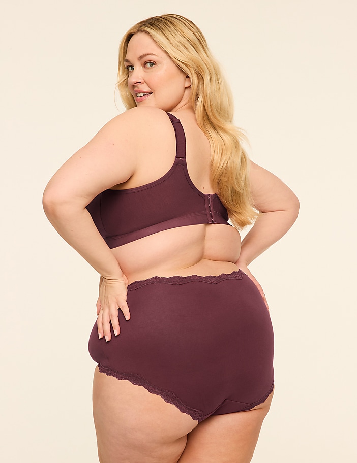Cotton Full Brief Panty With Lace Waist