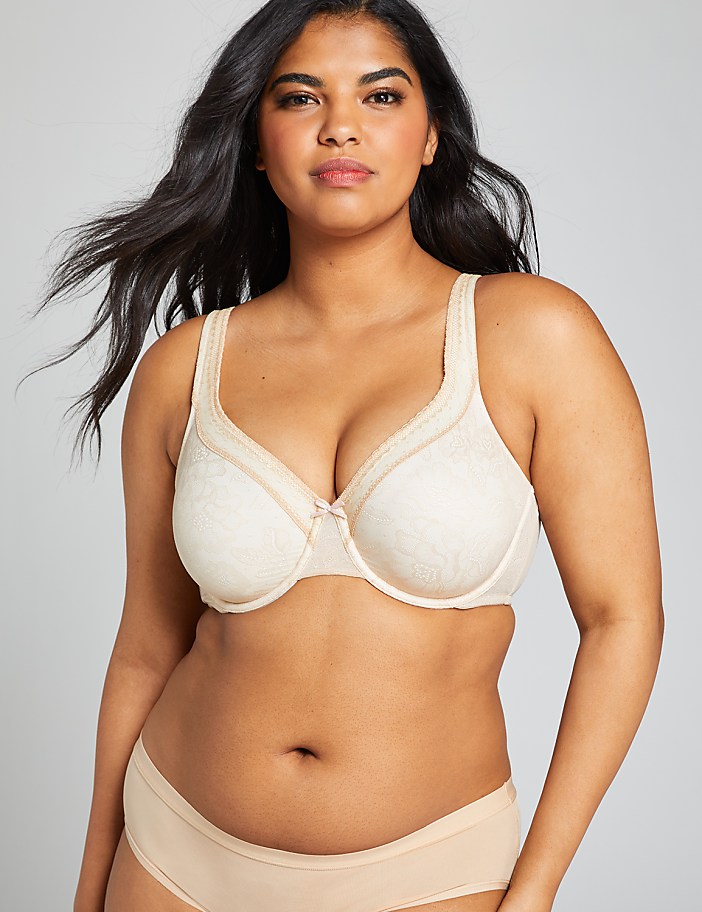 Curve Icon&trade; Lace Unlined Full Coverage Bra