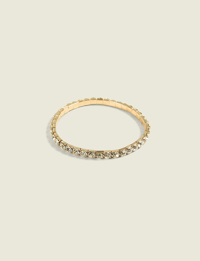 Goldtone Rhinestone Stretch Bracelet