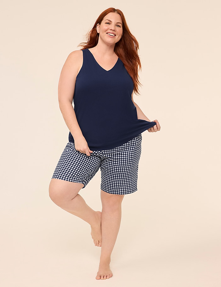 Comfy Cotton V-Neck Tank & Bermuda Short PJ Set