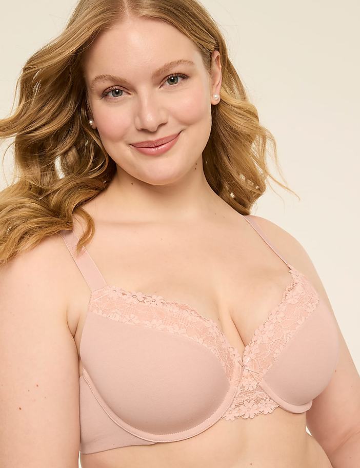 Cotton Lightly Lined T-Shirt Bra With Lace