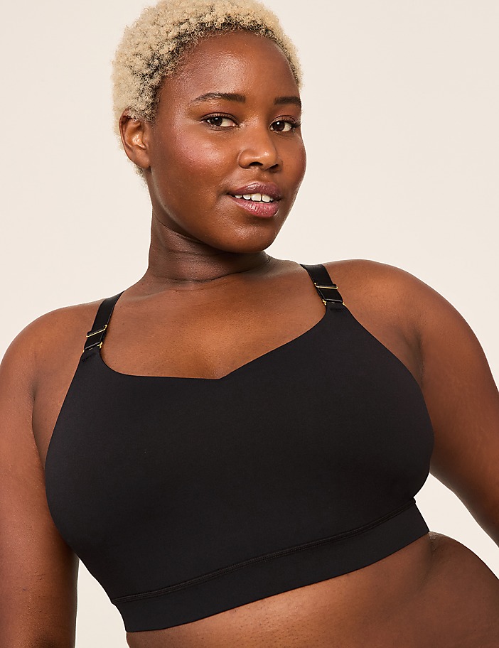 Seamless V-Neck Bralette With Lace Trim