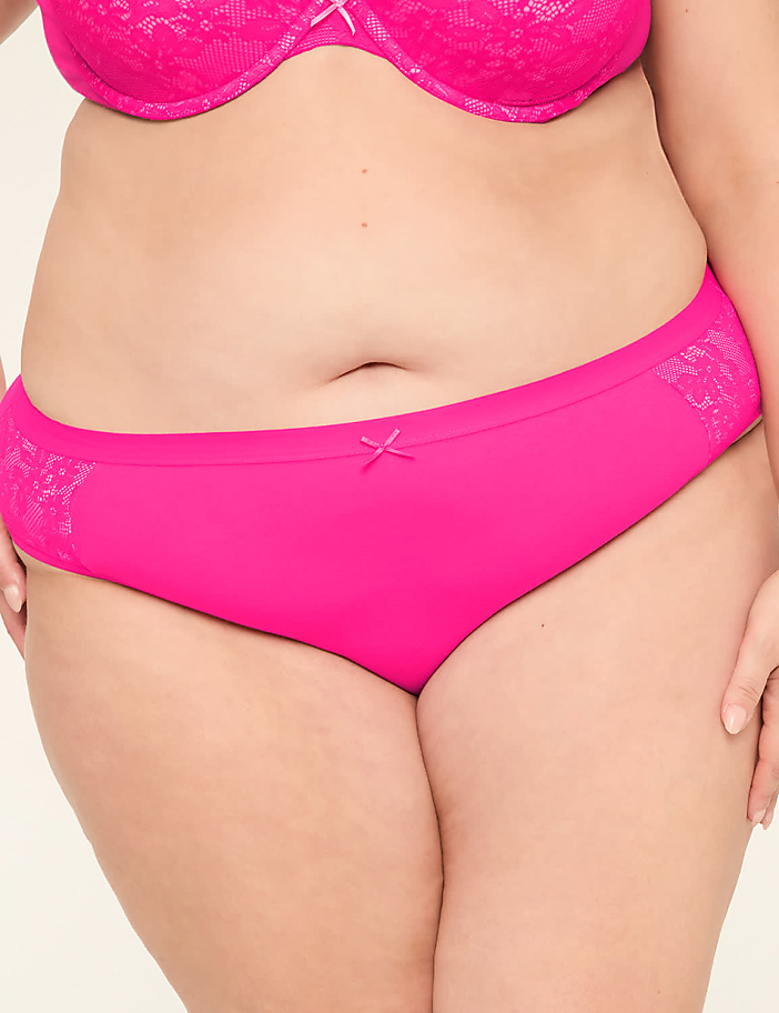 Cotton Hipster Panty with Lace Trim