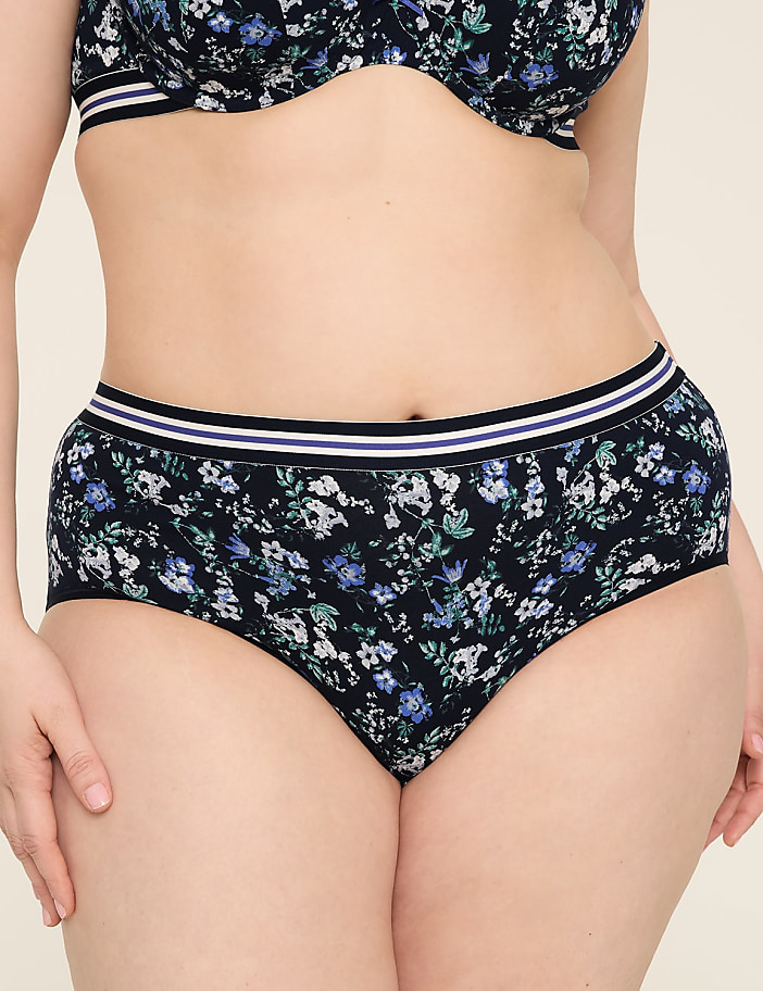 Cotton High-Leg Brief Panty With Wide Waistband
