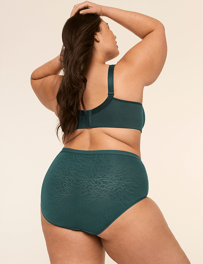 No-Show Full Brief Panty With Textured Lace