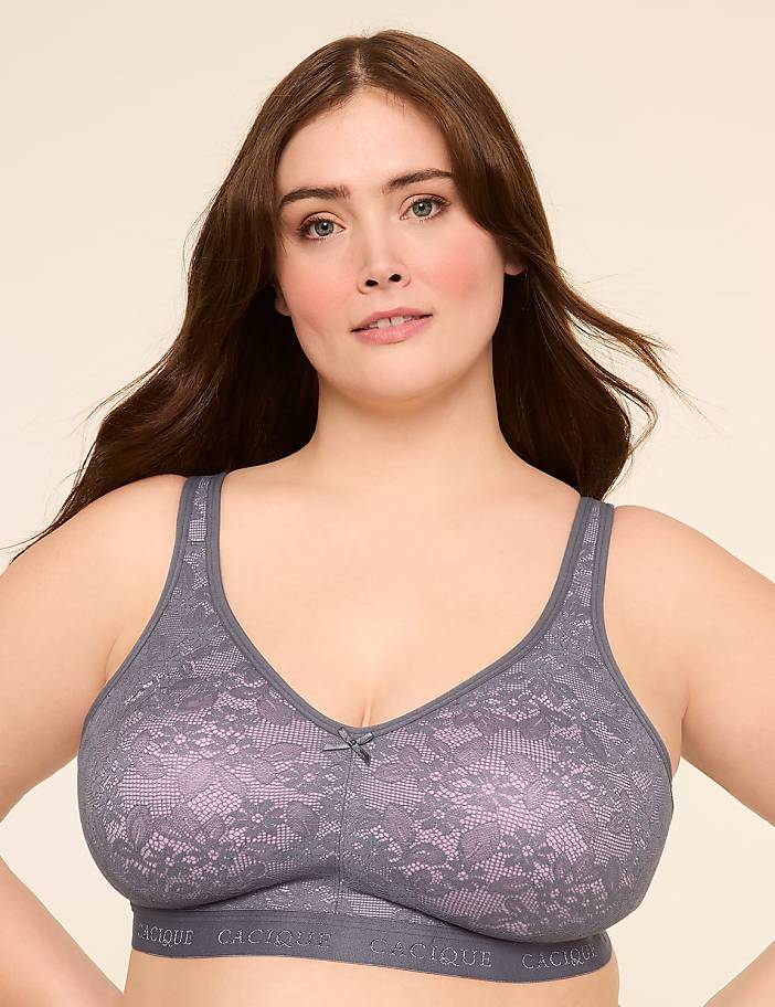 Cotton Unlined Full Coverage No-Wire Bra With Lace