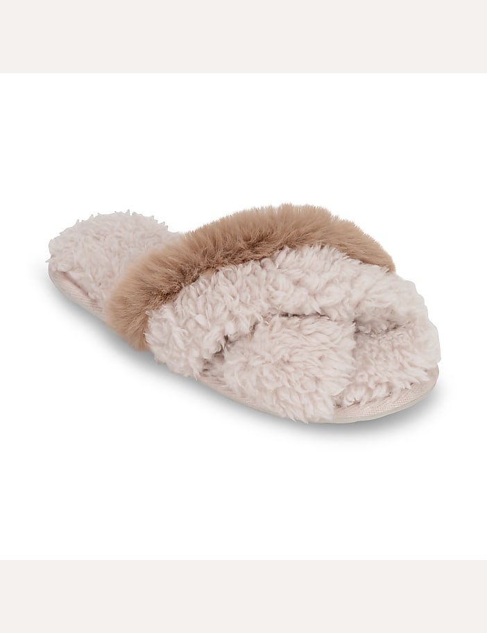 Lemon Night In Berber Slide Slipper