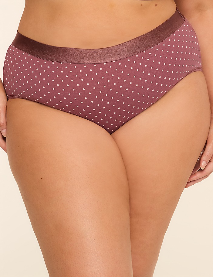 Cotton High-Leg Brief Panty With Wide Waistband