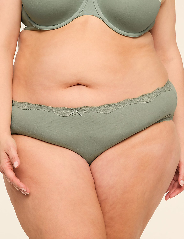 Cotton Hipster Panty With Lace Waist