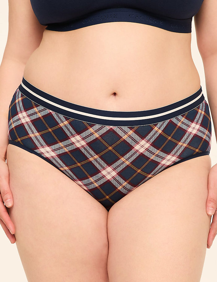 Cotton High-Leg Brief Panty With Wide Waistband