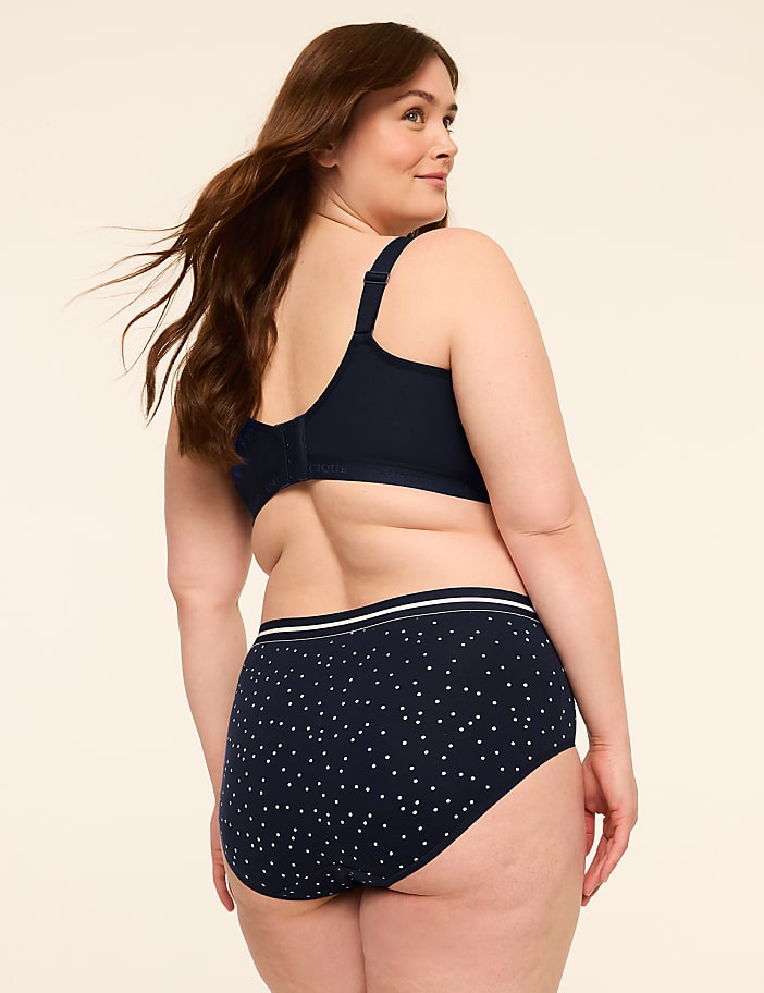 Cotton High-Leg Brief Panty With Wide Waistband