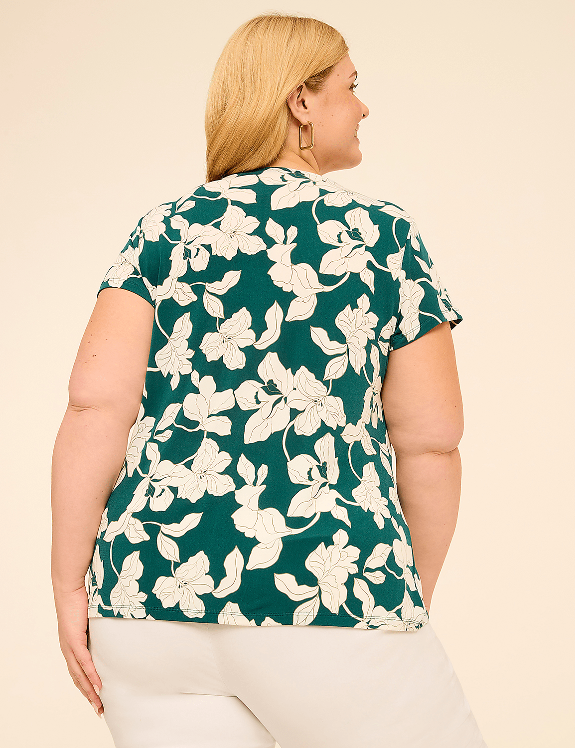 Swing Cap-Sleeve Pleat-Front Top Product Image 2