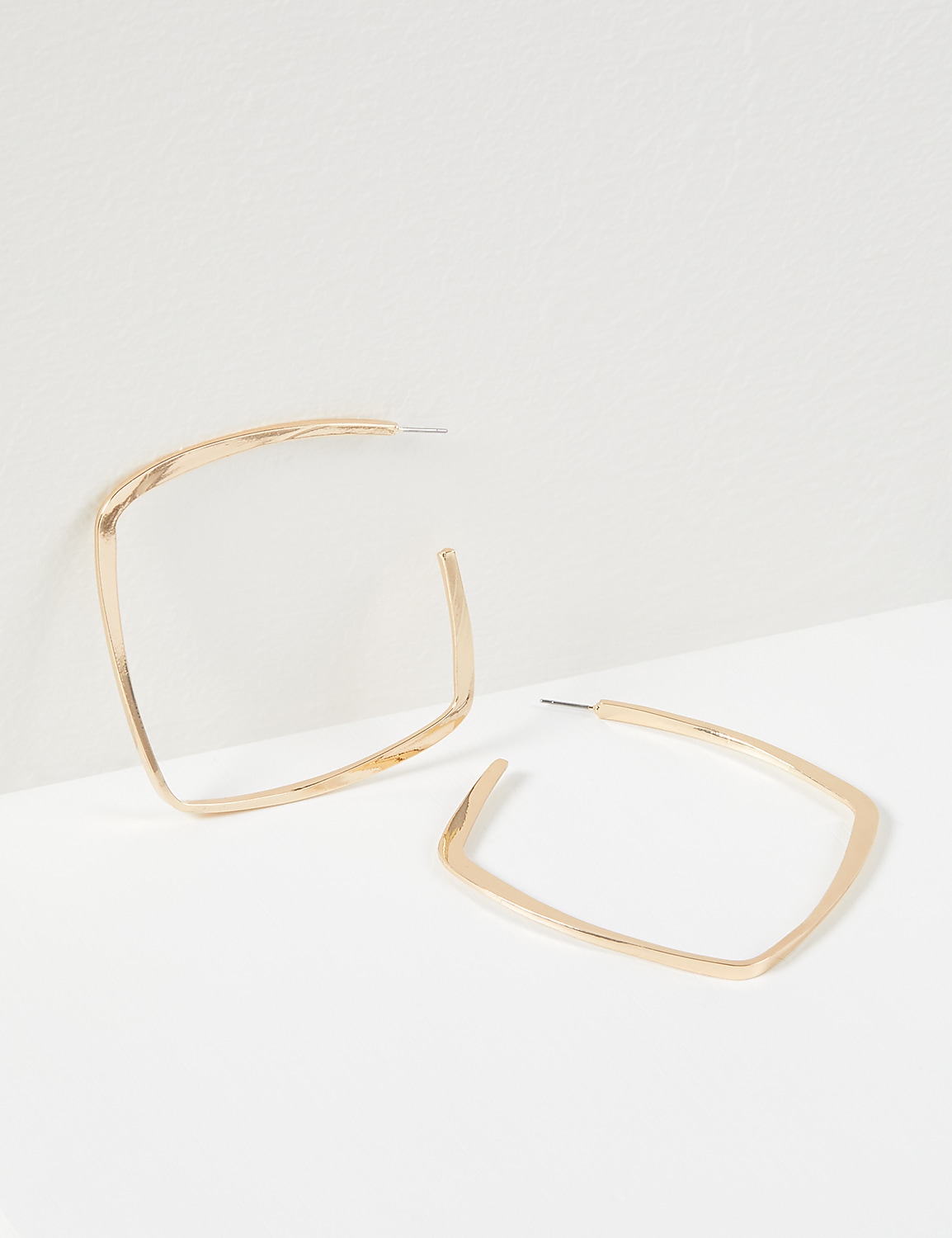 Flat Square Hoop Earrings Product Image 2