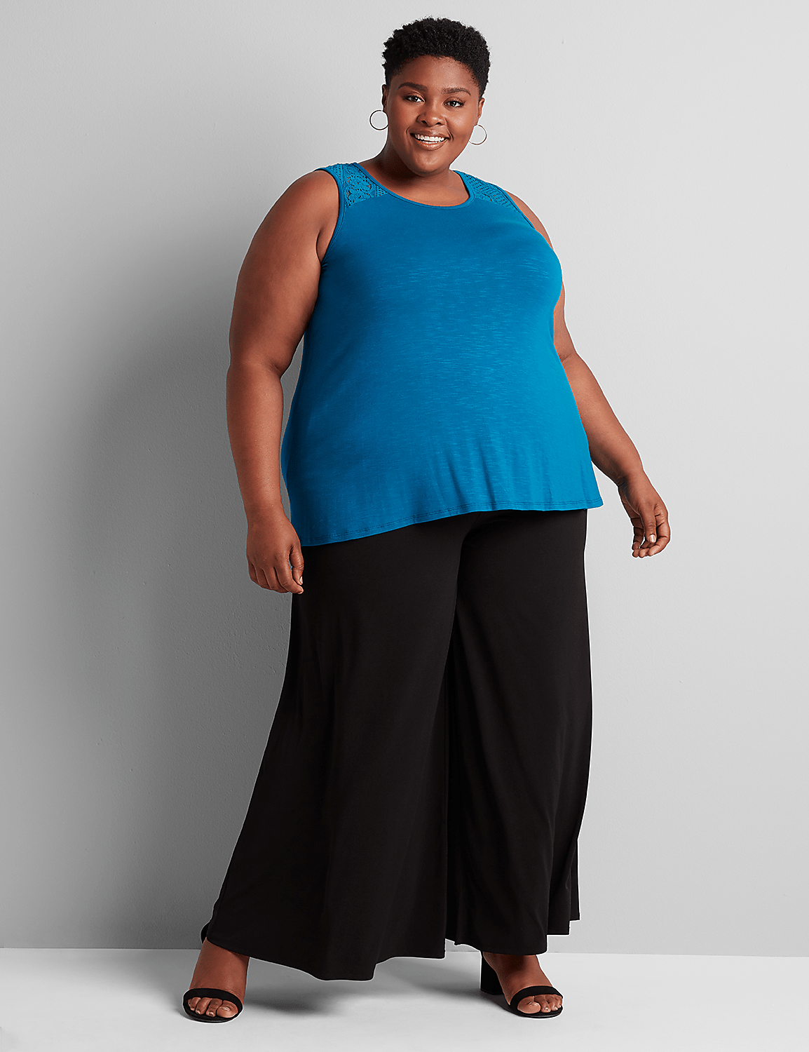 Lace-Shoulder Swing Tank Product Image 3