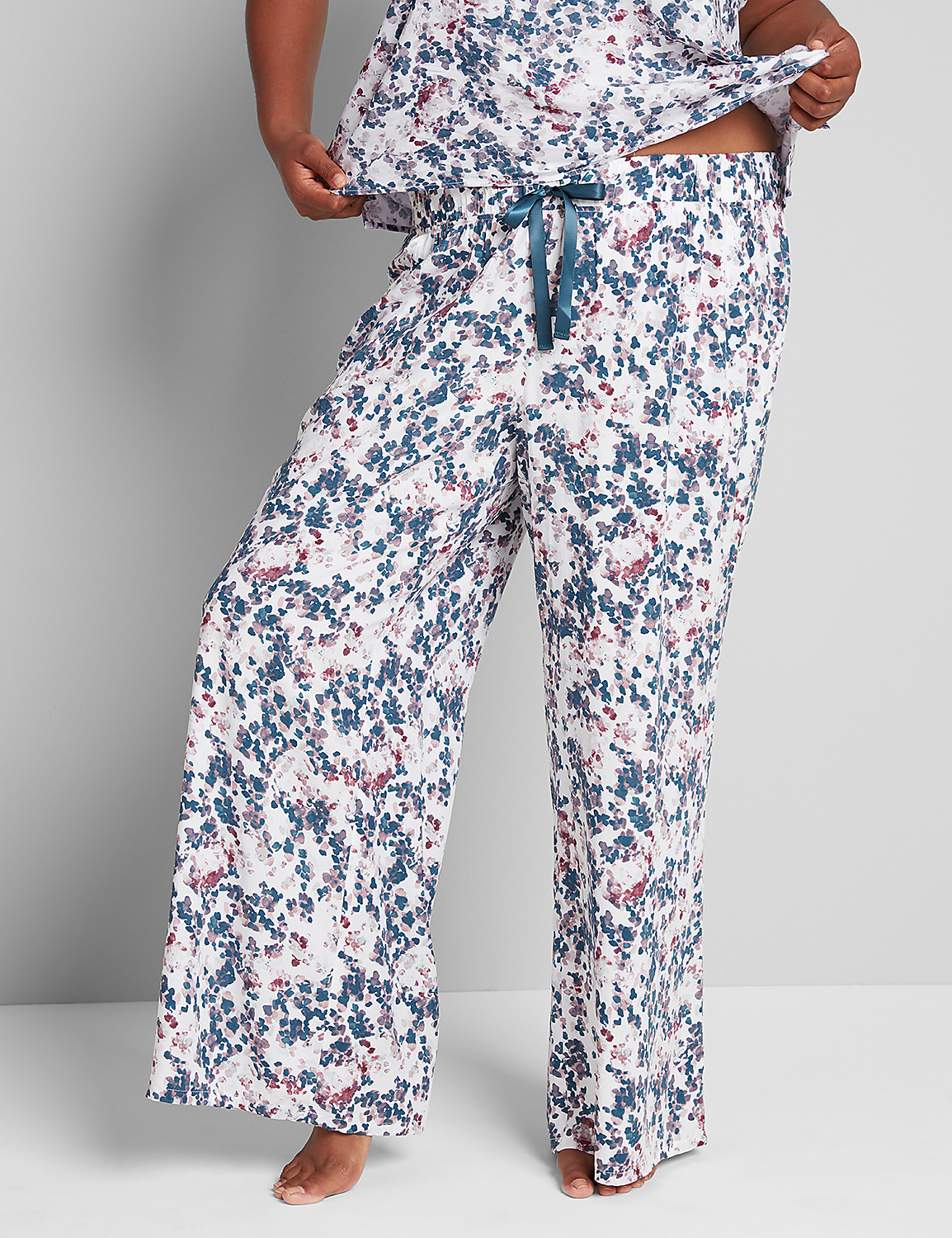 Satin Wide-Leg Sleep Pant Product Image 3