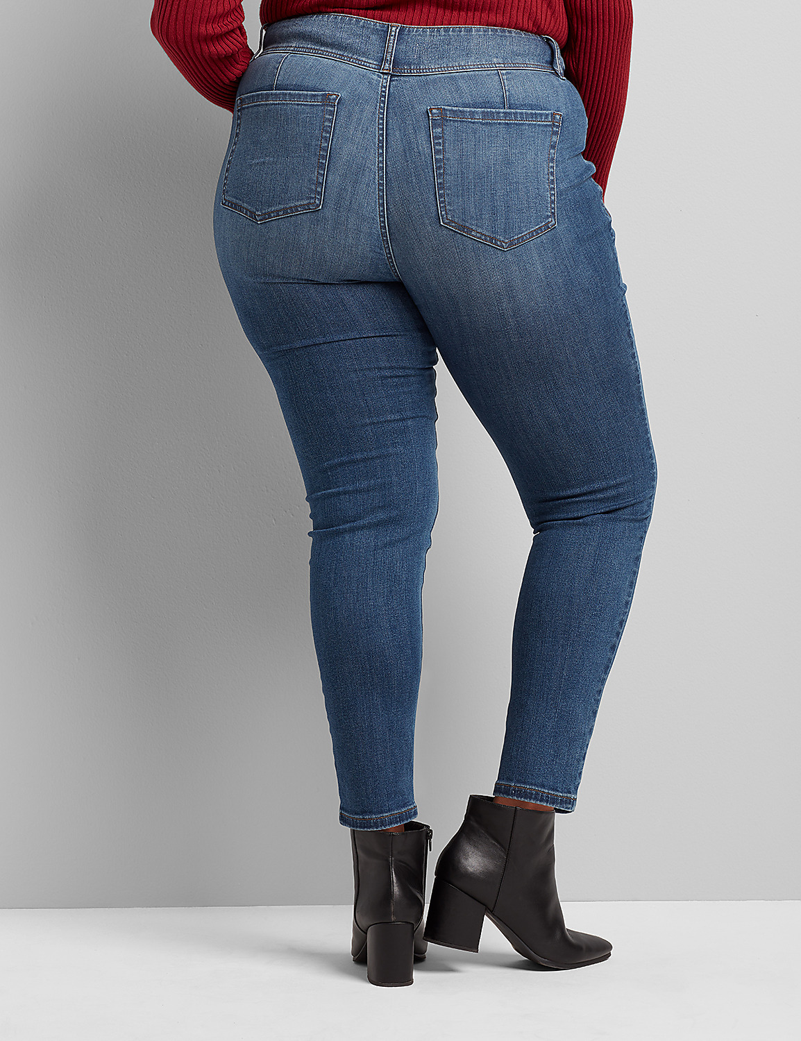 High-Rise 1-Button Jegging - Medium Wash Product Image 2