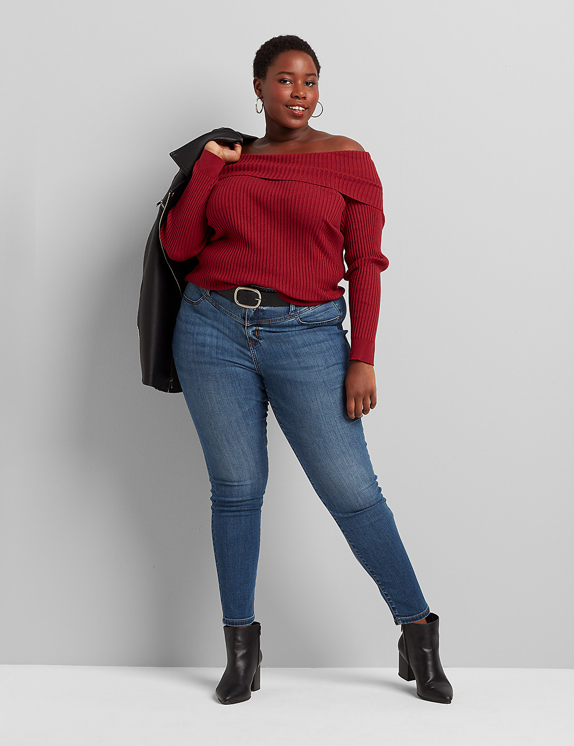 High-Rise 1-Button Jegging - Medium Wash Product Image 3