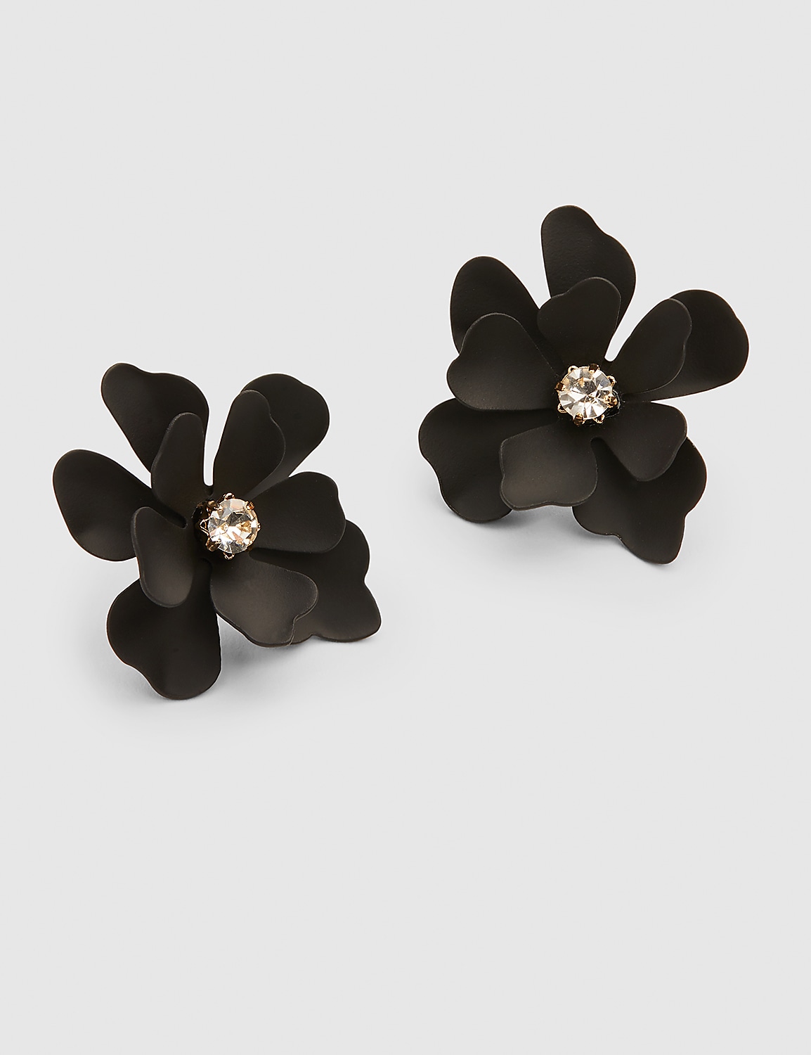 Flower Stud Earrings - Black Product Image 2