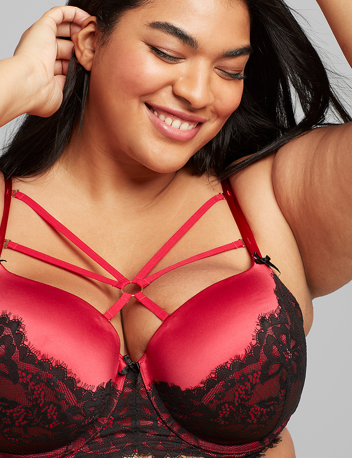 Satin & Lace Boost Balconette Bra Product Image 4