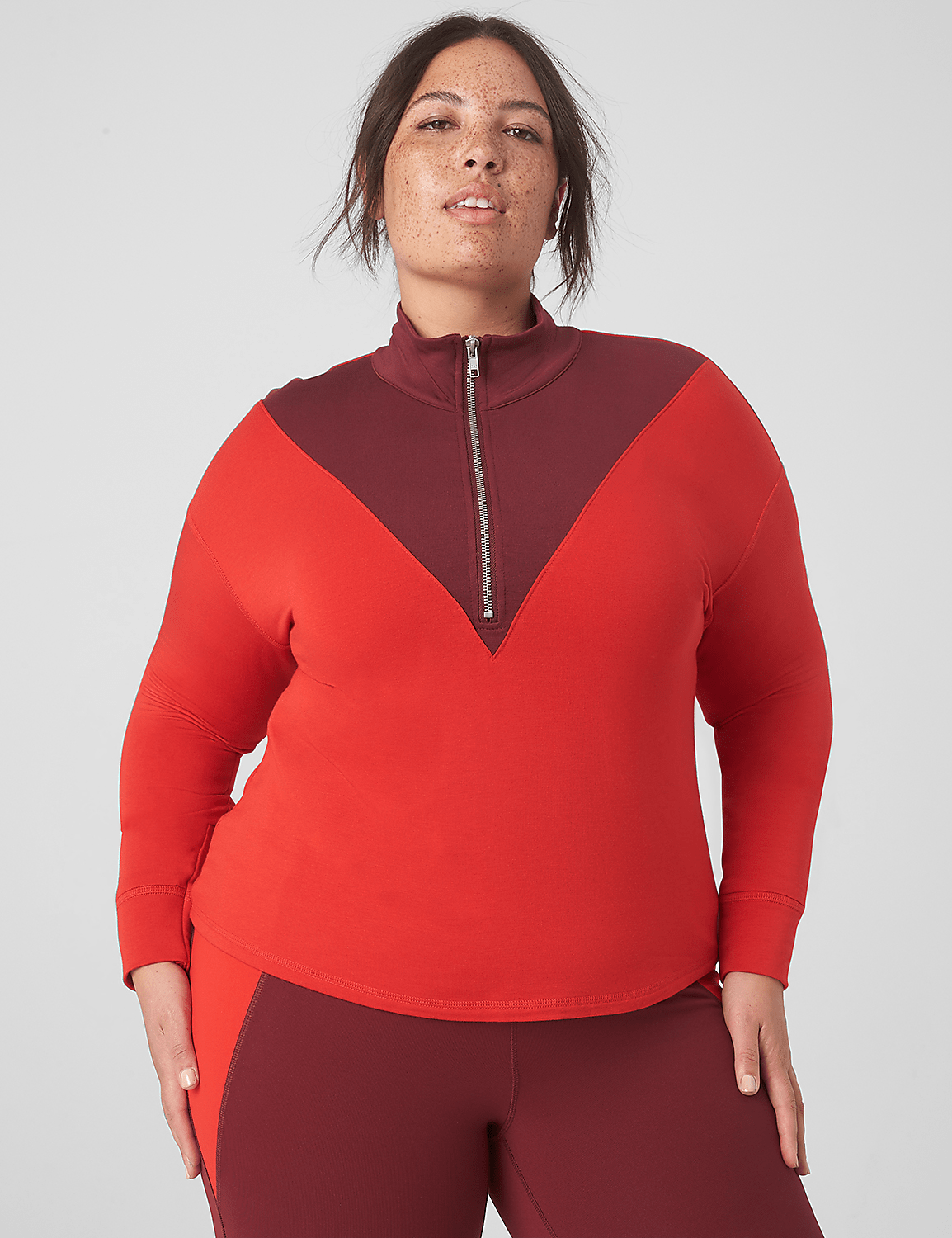 LIVI CozySoft Half-Zip Colorblock Cropped Pullover Product Image 1