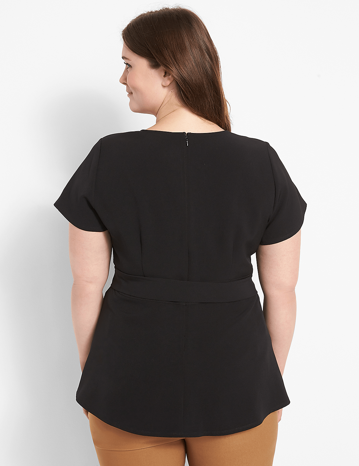 Fitted Short-Sleeve Crew-Neck Lena Top Product Image 2