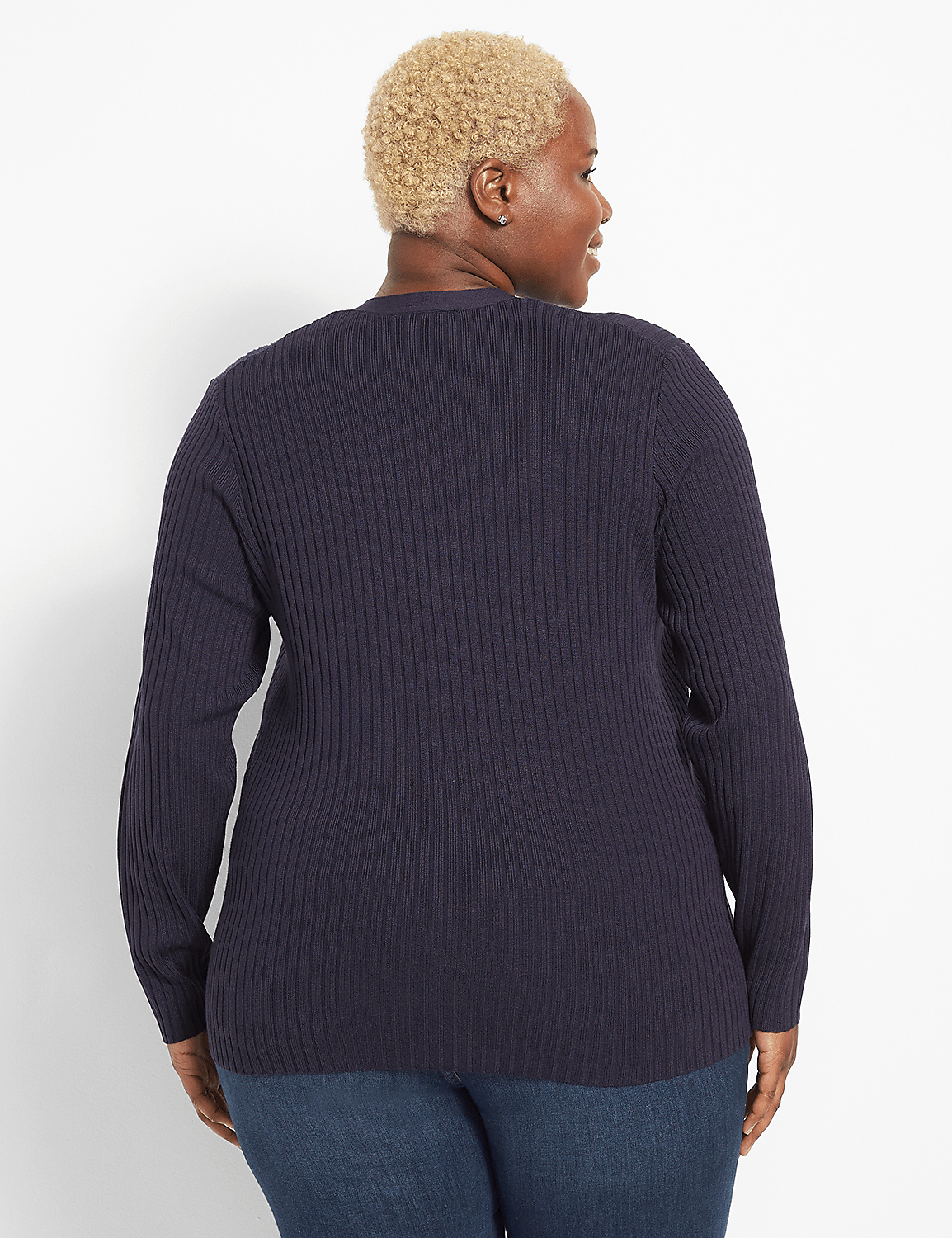 Ribbed Button-Front Cardigan Product Image 2