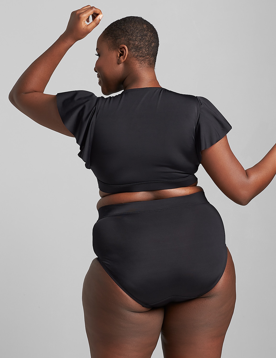 Flutter-Sleeve No-Wire Swim Bikini Top Product Image 2