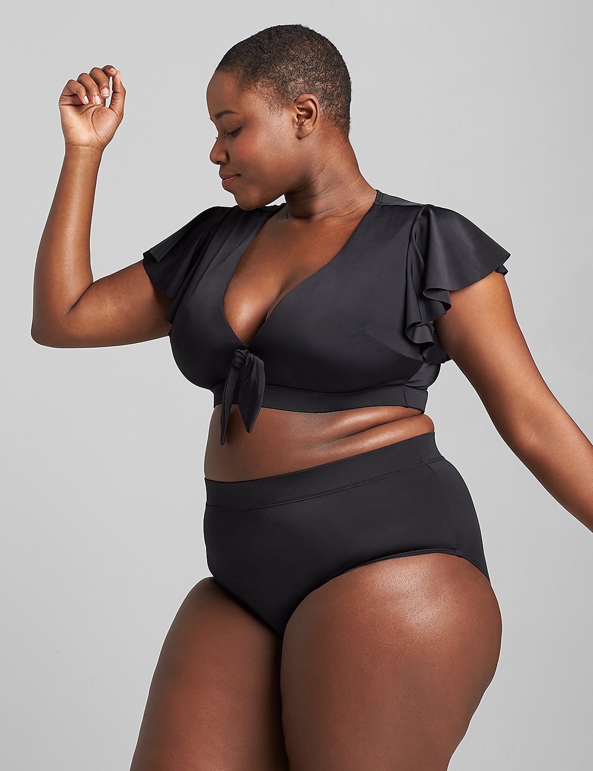 Flutter-Sleeve No-Wire Swim Bikini Top Product Image 3