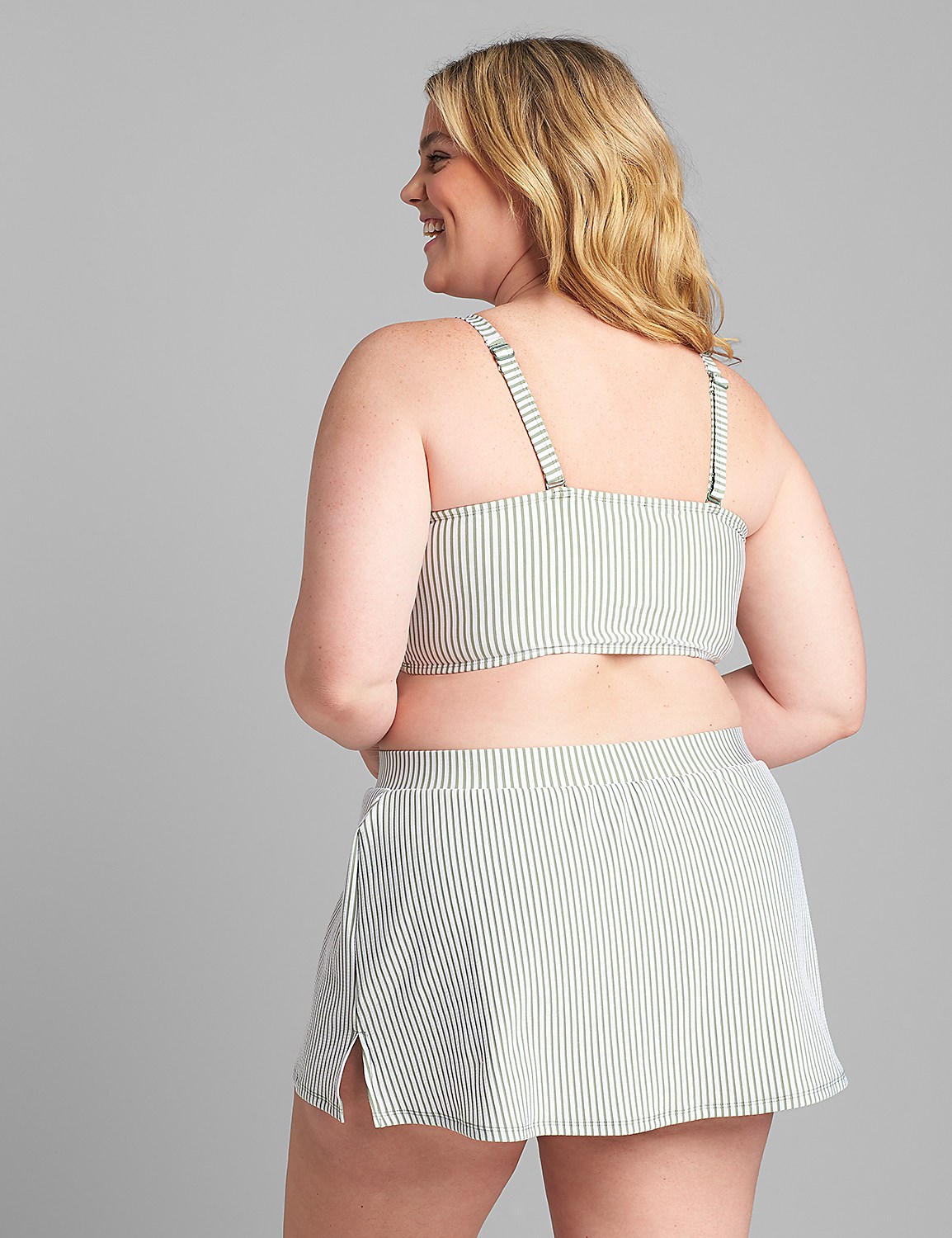 Longline Underwire Balconette Bikini Top - Seersucker Product Image 2