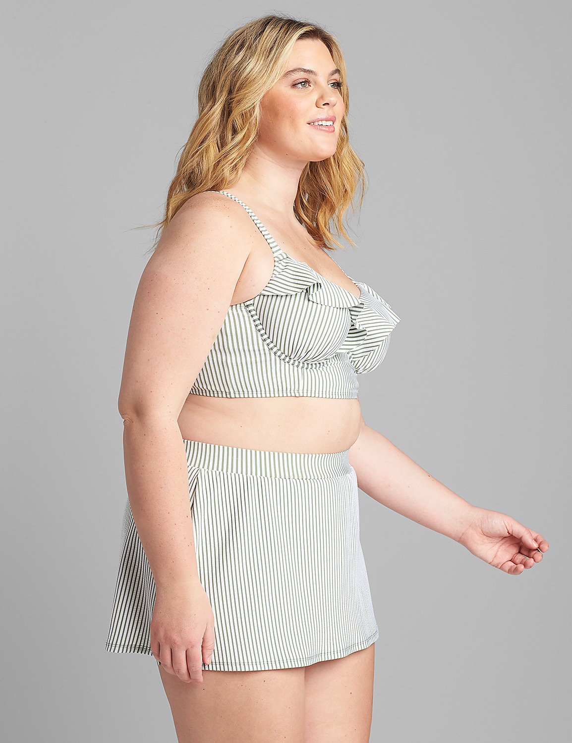 Longline Underwire Balconette Bikini Top - Seersucker Product Image 3