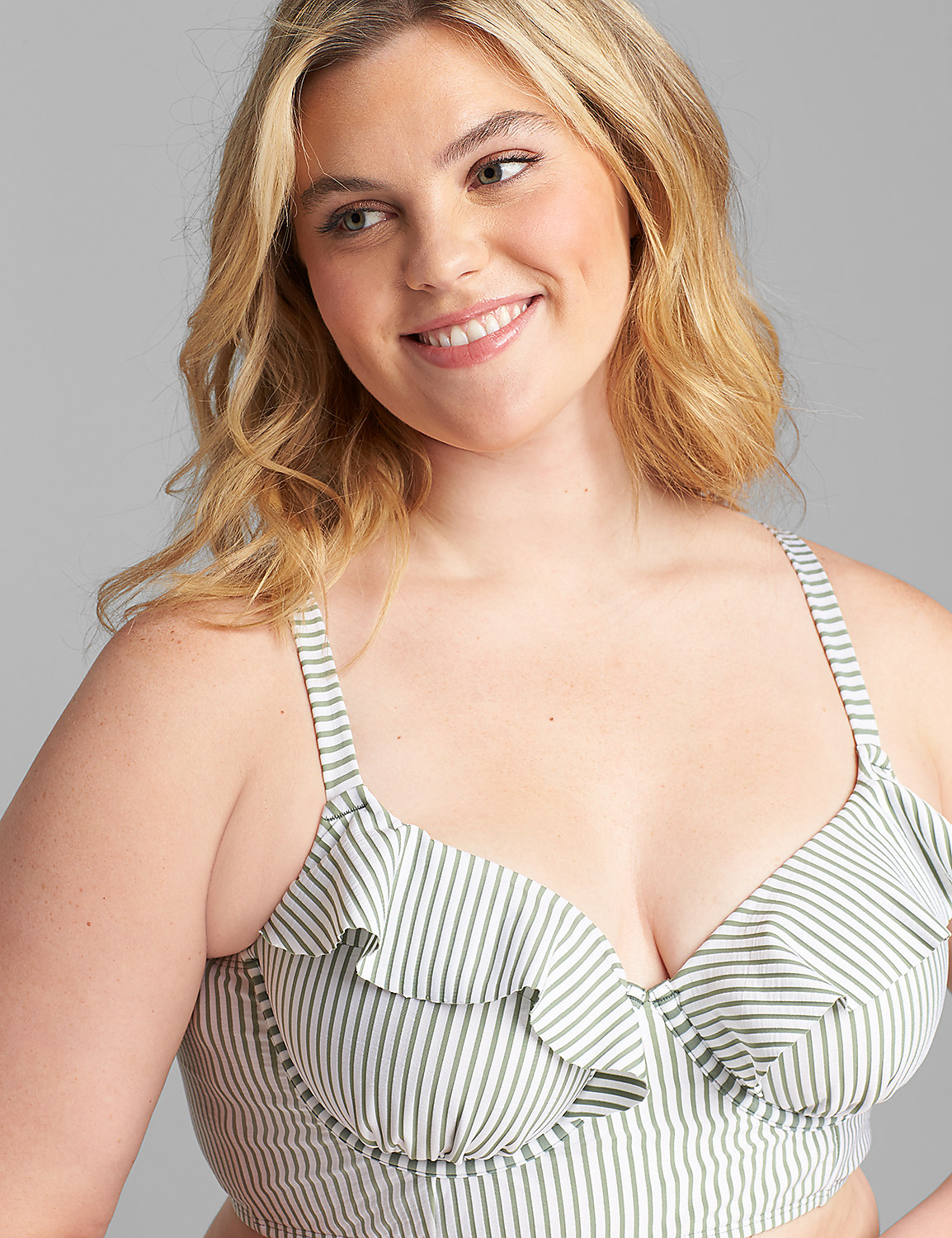 Longline Underwire Balconette Bikini Top - Seersucker Product Image 4