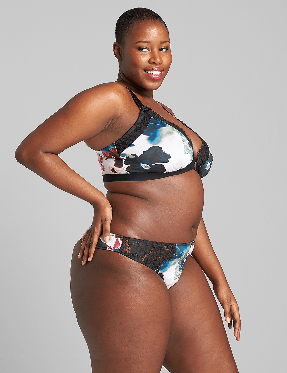 Floral Front-Close Unlined No-Wire Bra Product Image 3