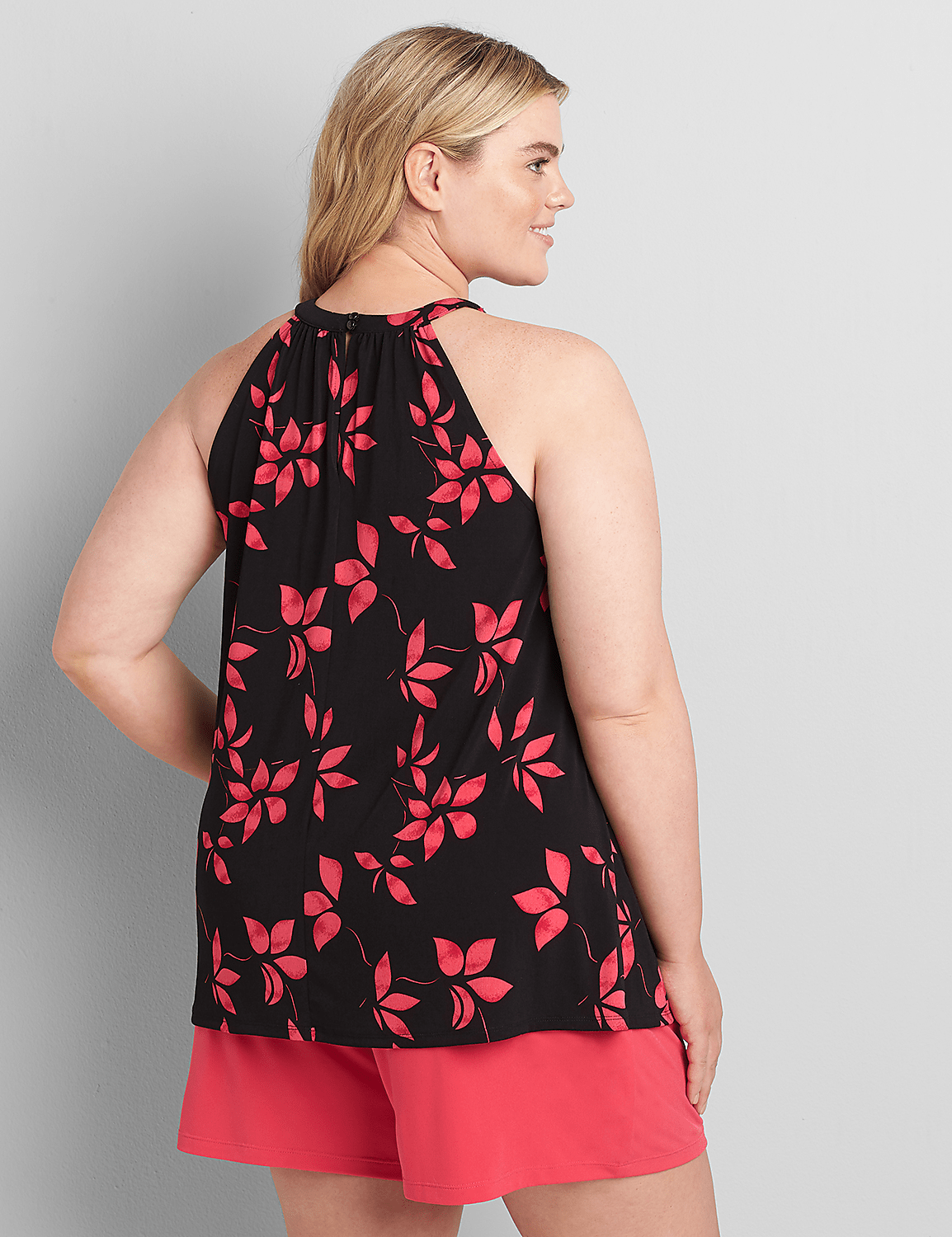 Knit Kit Sleeveless Keyhole Halter Top Product Image 2
