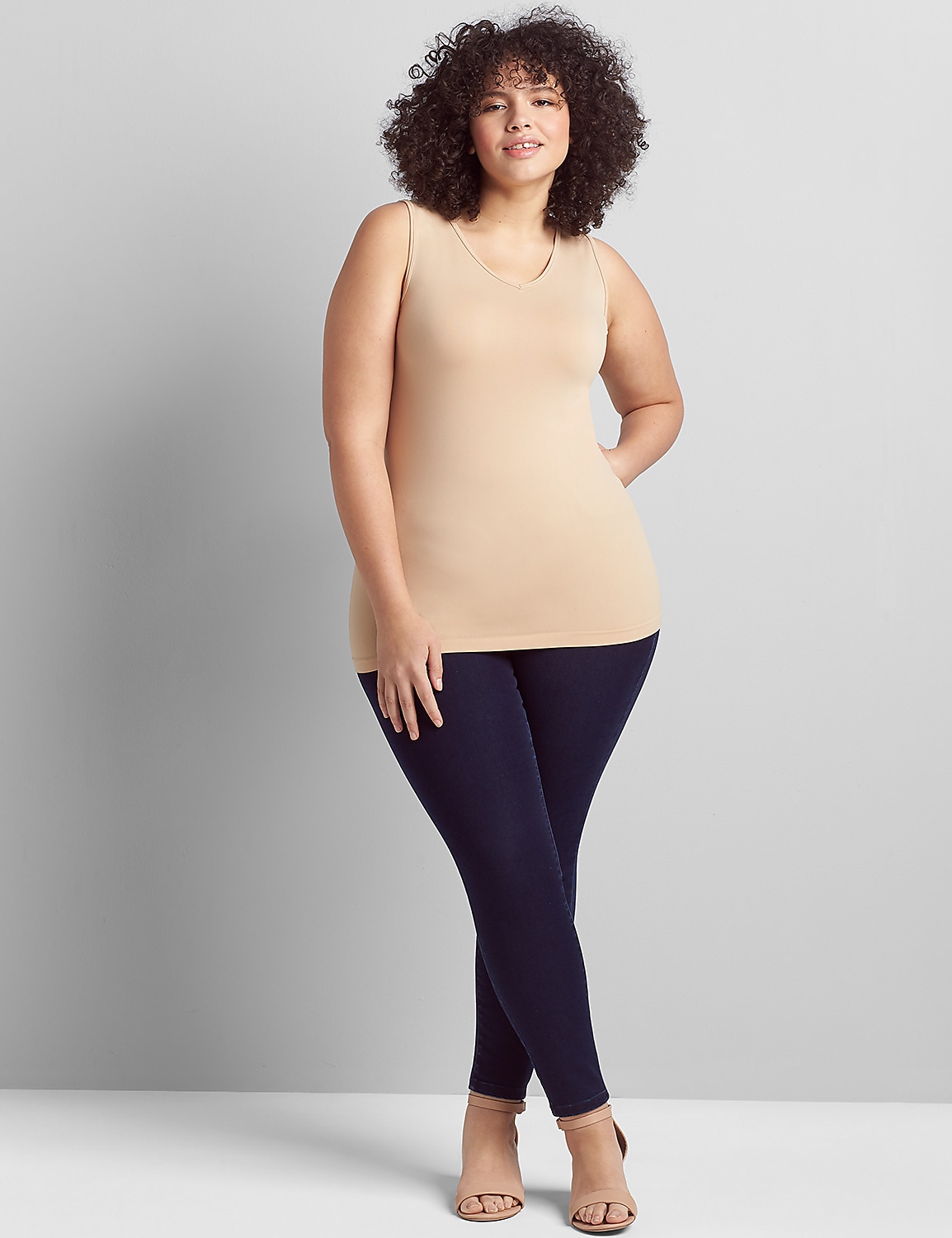 Seamless Double V-Neck Tank Product Image 3