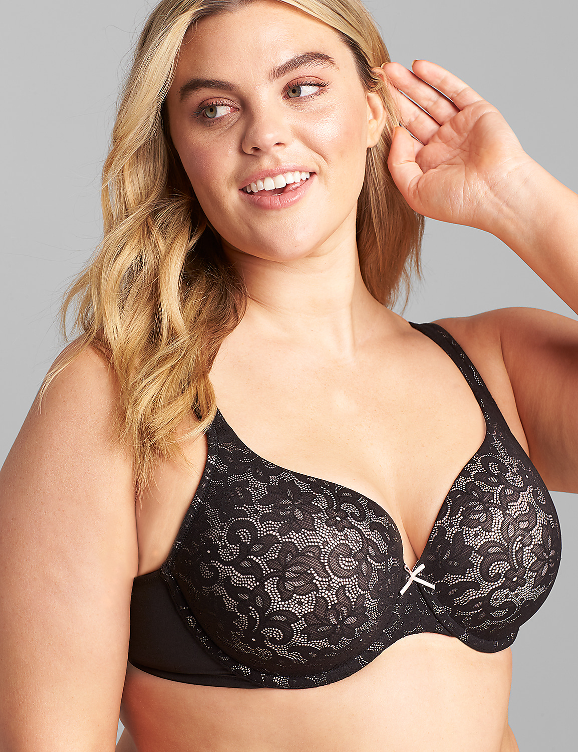 Cotton Lightly Lined T-Shirt Bra With Lace Product Image 2