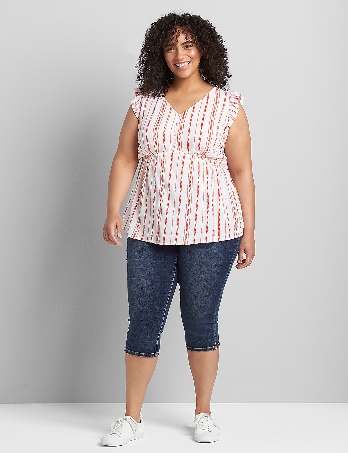 V-Neck Ruffle Edge Tank Product Image 3