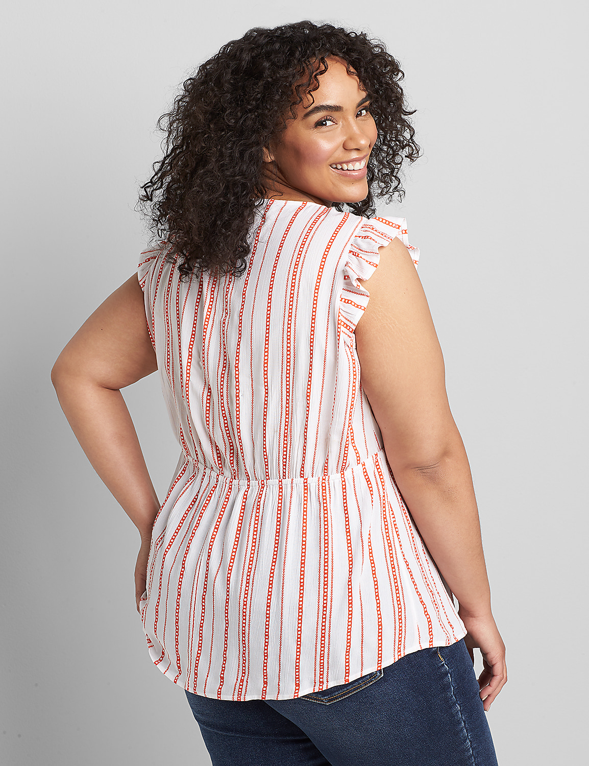 V-Neck Ruffle Edge Tank Product Image 2